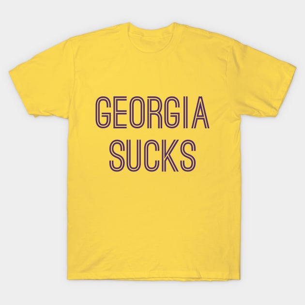 Georgia Sucks (Purple Text) T-Shirt by caknuck